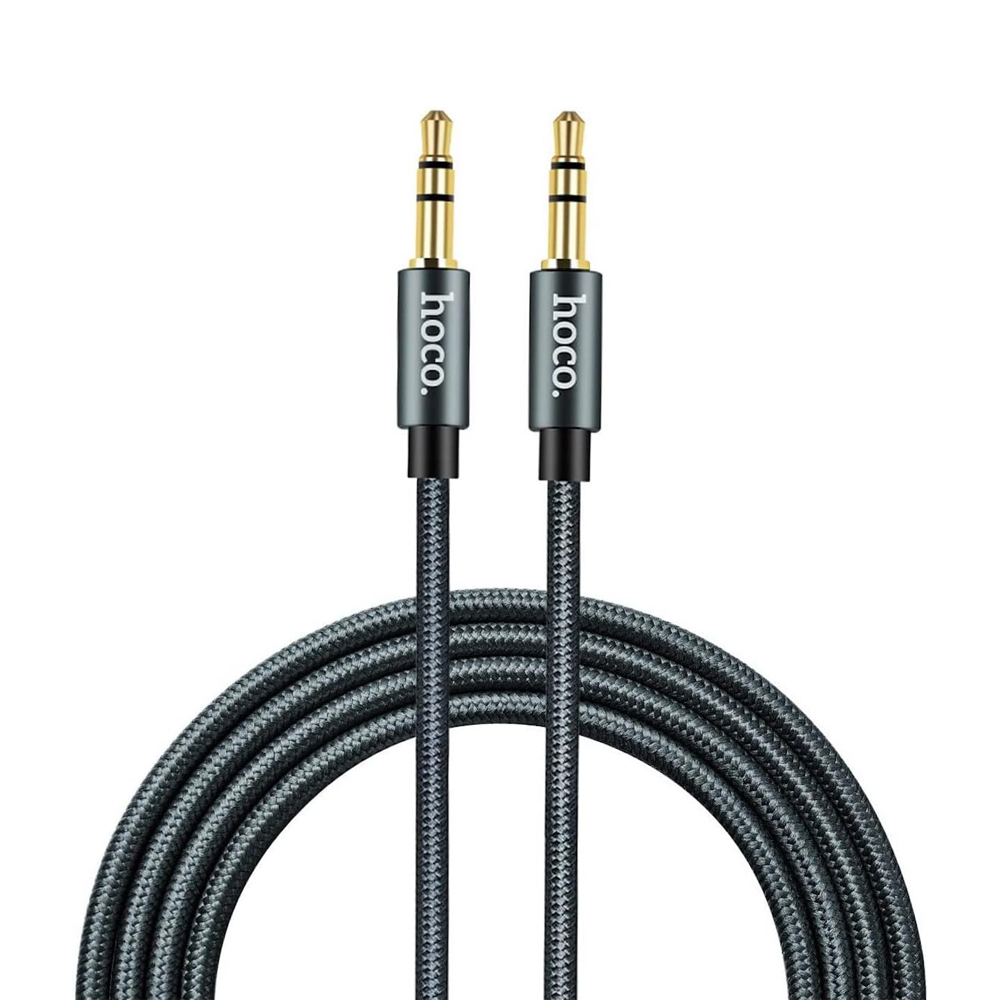 Hoco Cable Audio 3.5 to 3.5 UPA03, Nylon braided (L=1M), Metal Gray