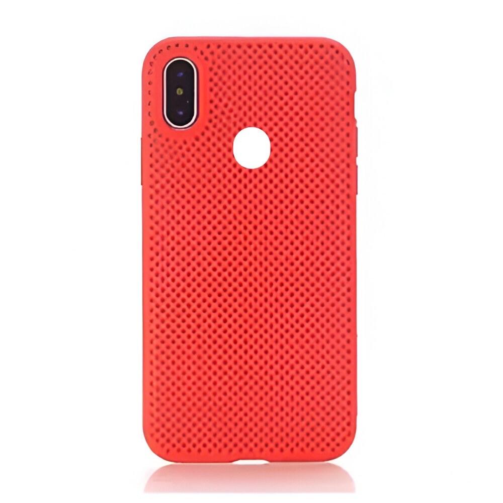 Helmet Case Liquid Silicone Grid Xiaomi MI A2 Lite, Red