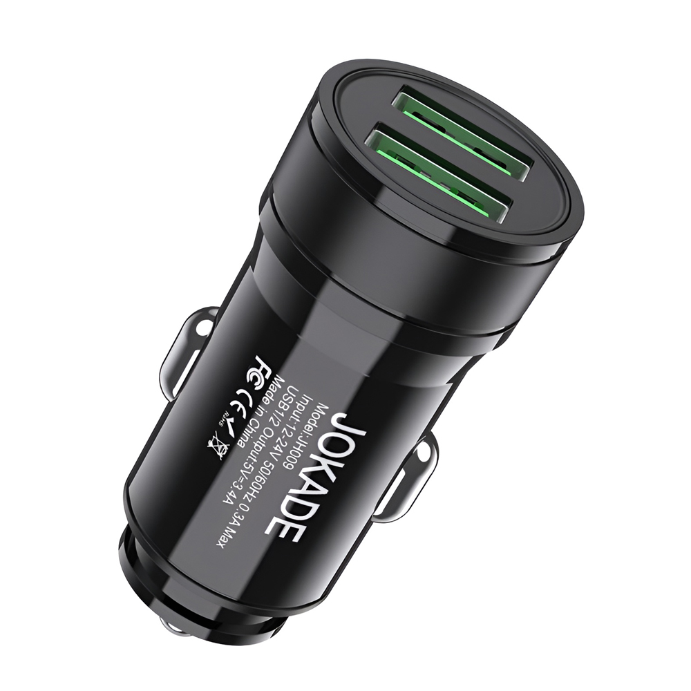 Jokade Car Charger 2*USB-A 3.4A JH009, Black