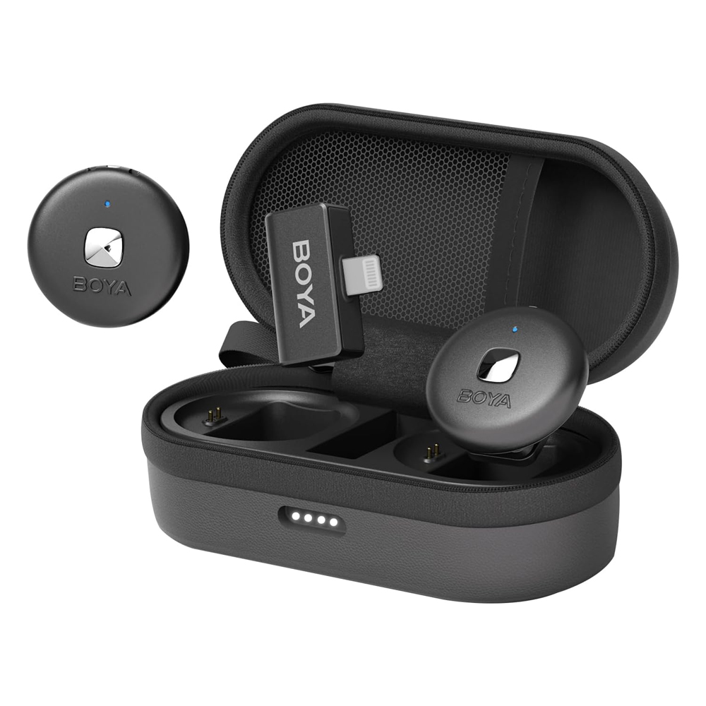 Boya Wireless Microphone Dual-Channel System (Omic-D-B), Lightning Jack, Black