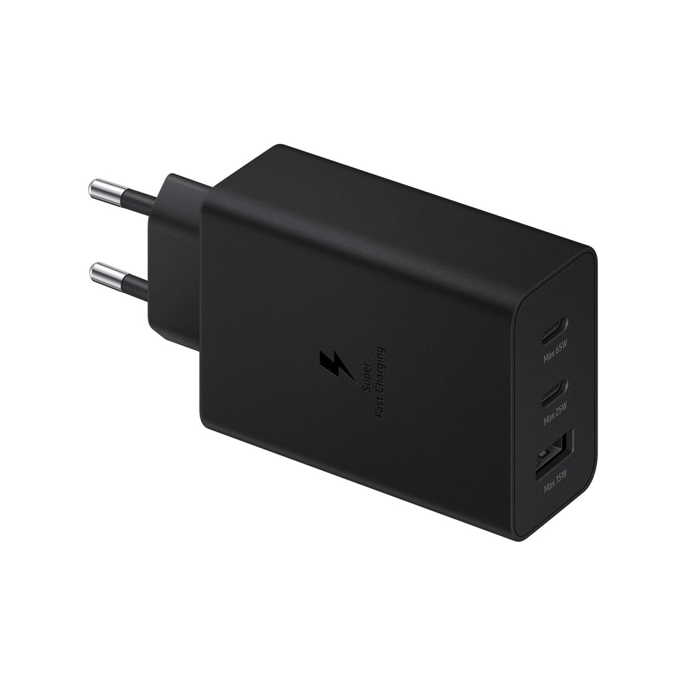 Samsung Wall Charger 2xType-C + 1xType-A Super Fast Charging 65W Trio, Black