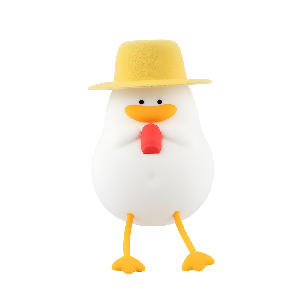 Cute Series Night Light Duck With A Hat, White