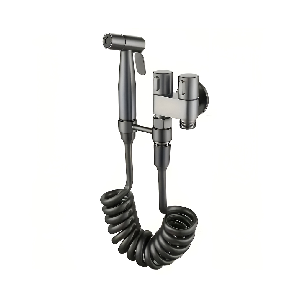 Hygienic Shower (watering can, hose, tee, bracket) 2 Meters, Black