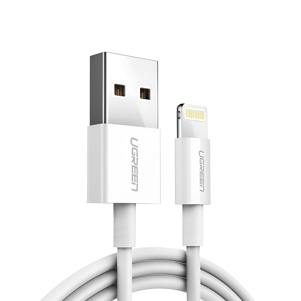 UGREEN Cable USB-A to Lightning MFI, 2M, Alu Case with Braided, White | US155