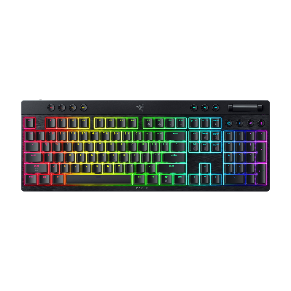 Razer Keyboard Mechanical BlackWidow V4 Low-Profile HyperSpeed Wireless (Green Clicky Switch) US Layout