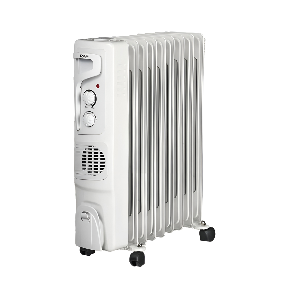Raf Oil Radiator + Turbo Fan R.0929W, 9 Sections, 2400W, White