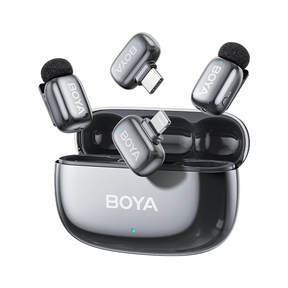 Boya Wireless Microphone Mini 2-01 Ultracompact 2.4GHz Type-C Connector, Space Gray