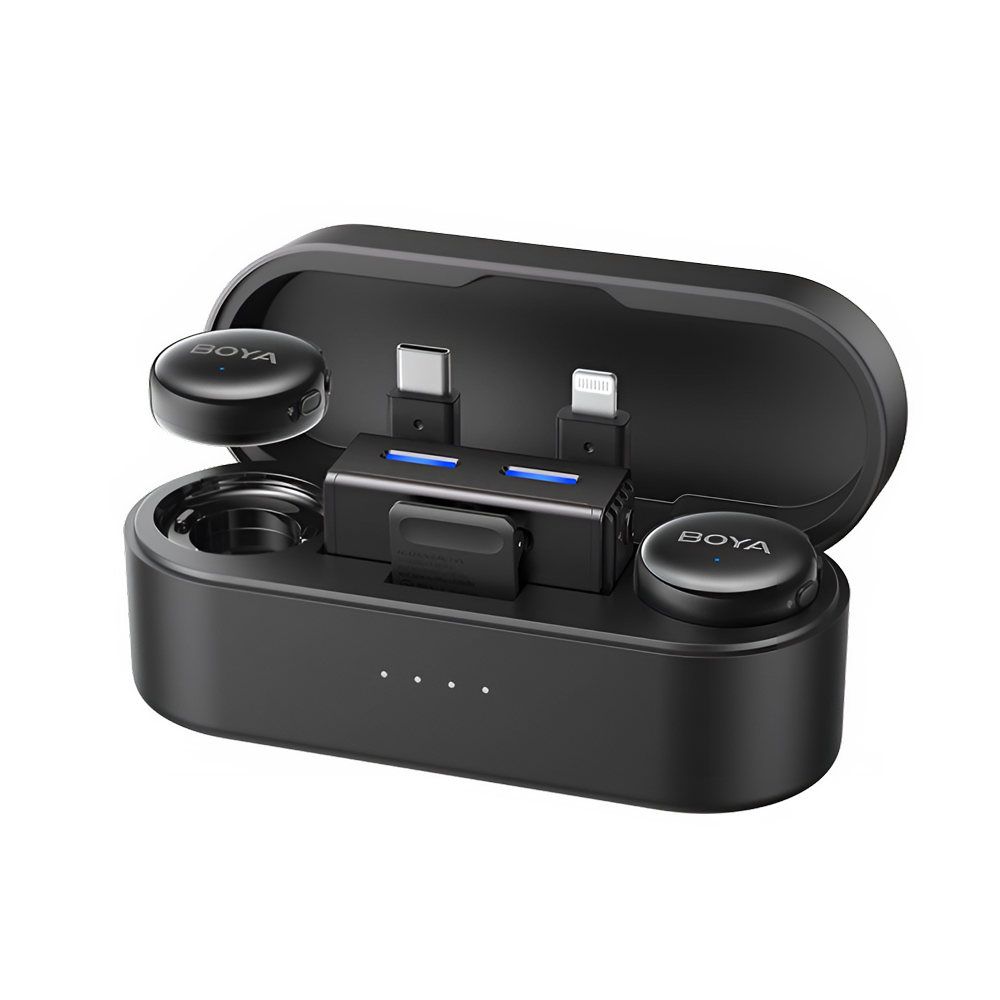 Boya Wireless Microphone 2in1 2.4G Dual-Channel with 3.5 Plug (BOYALINK V3-01), Black