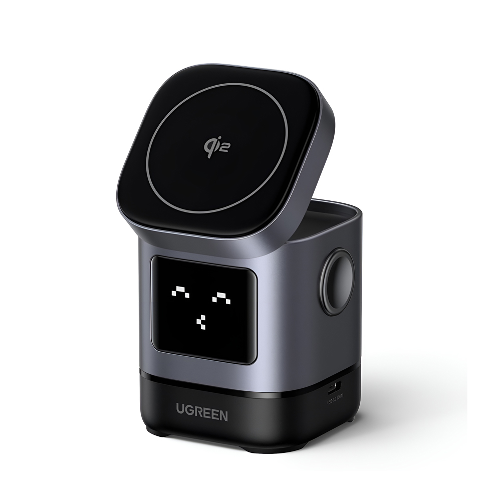 UGREEN Uno 2-in-1 Magnetic Wireless Charger 15W, Grey