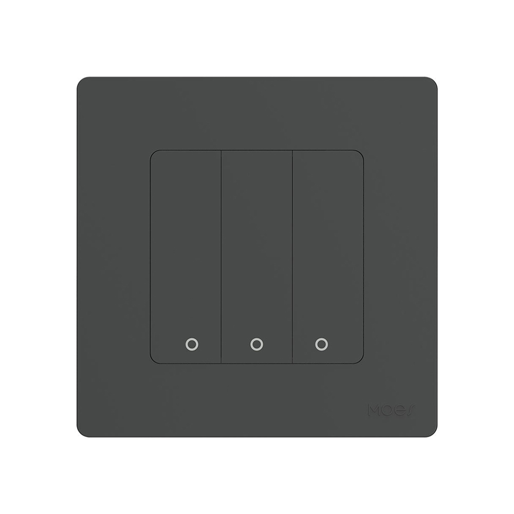 Moes Zigbee Star Ring Smart Push Button Swicth 3 Gang CR2032, Grey
