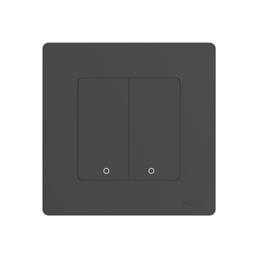 Moes Zigbee Star Ring Smart Push Button Swicth 2 Gang CR2032, Grey