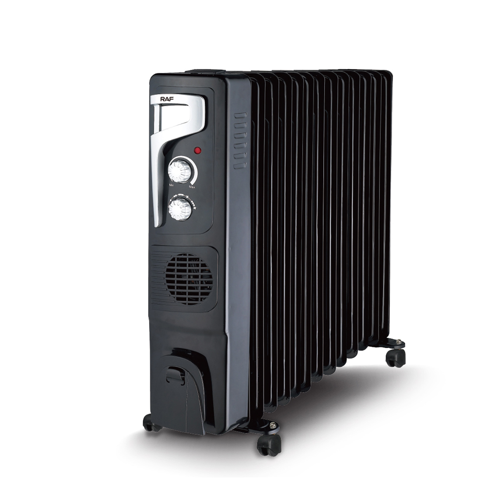 Raf Oil Radiator + Turbo Fan R.1329B, 13 Sections, 2900W, Black