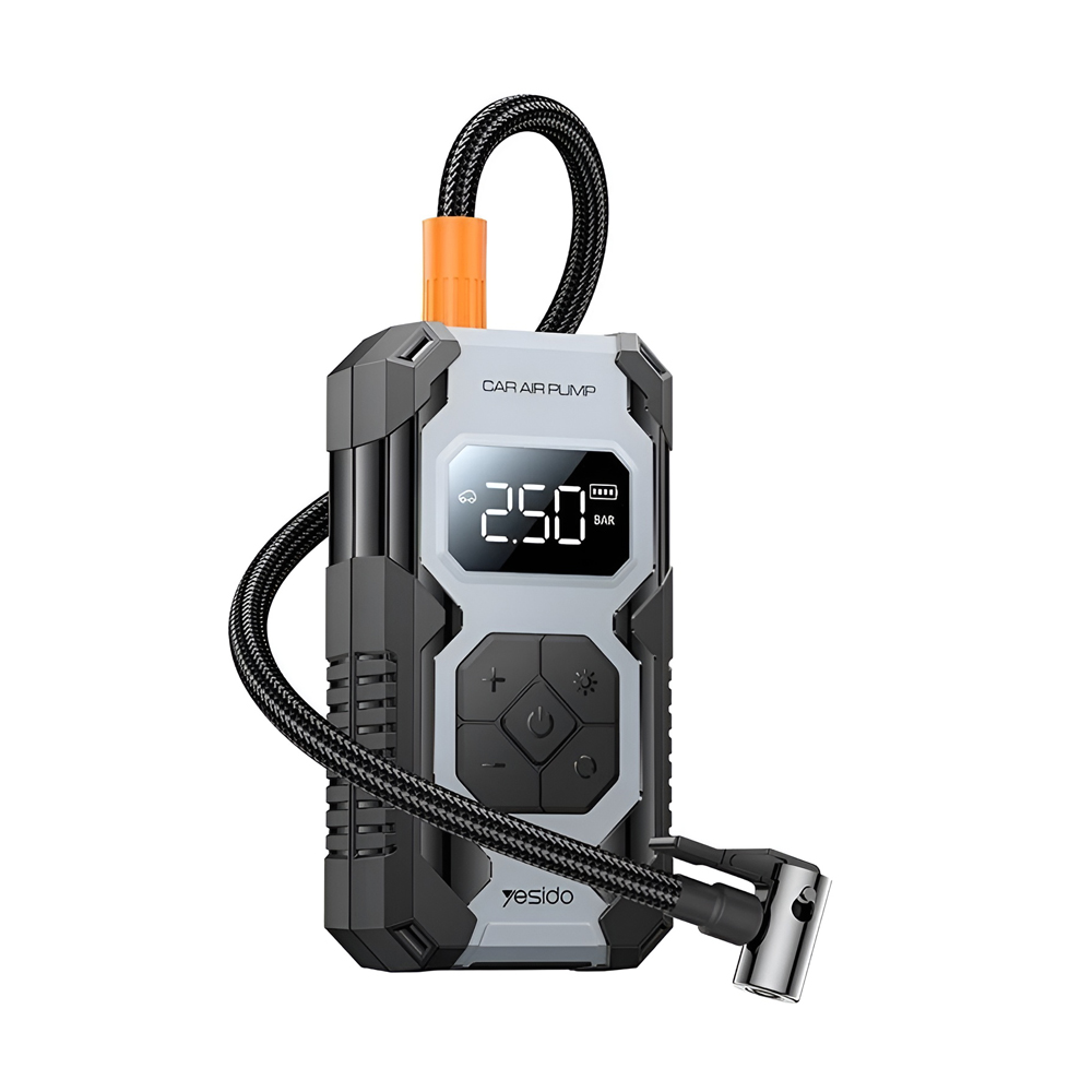 Yesido Air Pump Multifunction 22 cylinders, 2 mins from 2.0 to 2.5 Bar VC12, Black 
