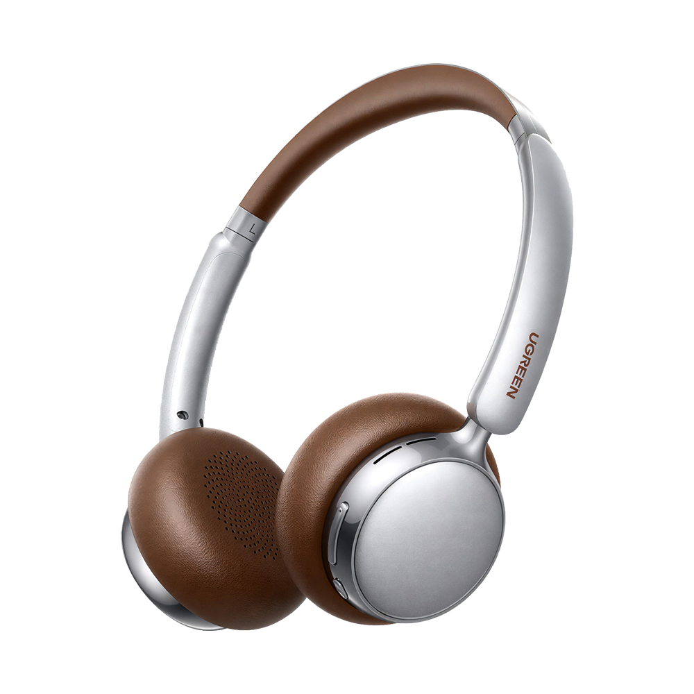UGREEN Wireless Headphones Studio Plus Hybrid ANC | HP207, Silver-Brown
