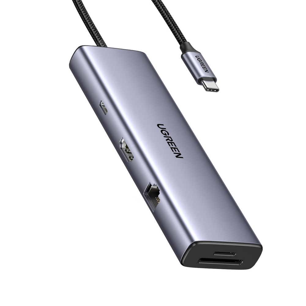 UGREEN HUB 9in1 USB-C to HDMI(4K@60Hz)+2*USB-A3.0+2*USB-C3.05G+SD/TF+GigabitRJ45+PD(100W) | CM498, Black