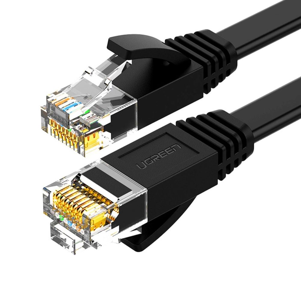 UGREEN Cat6 Flat Ethernet Cable, U/UTP, 15m, Black 