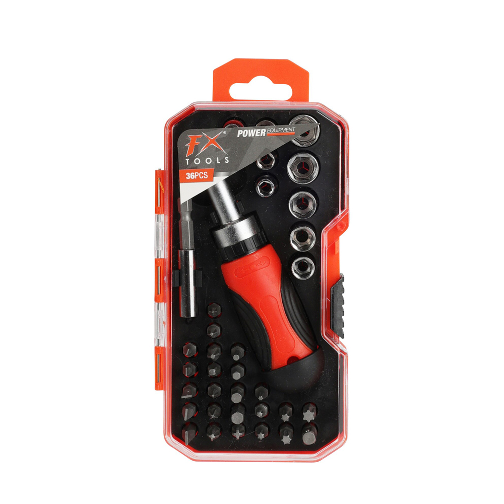 Set 36 piese surubelnita+biti+tubulare Fx Tools, CY8850010, material otel carbon