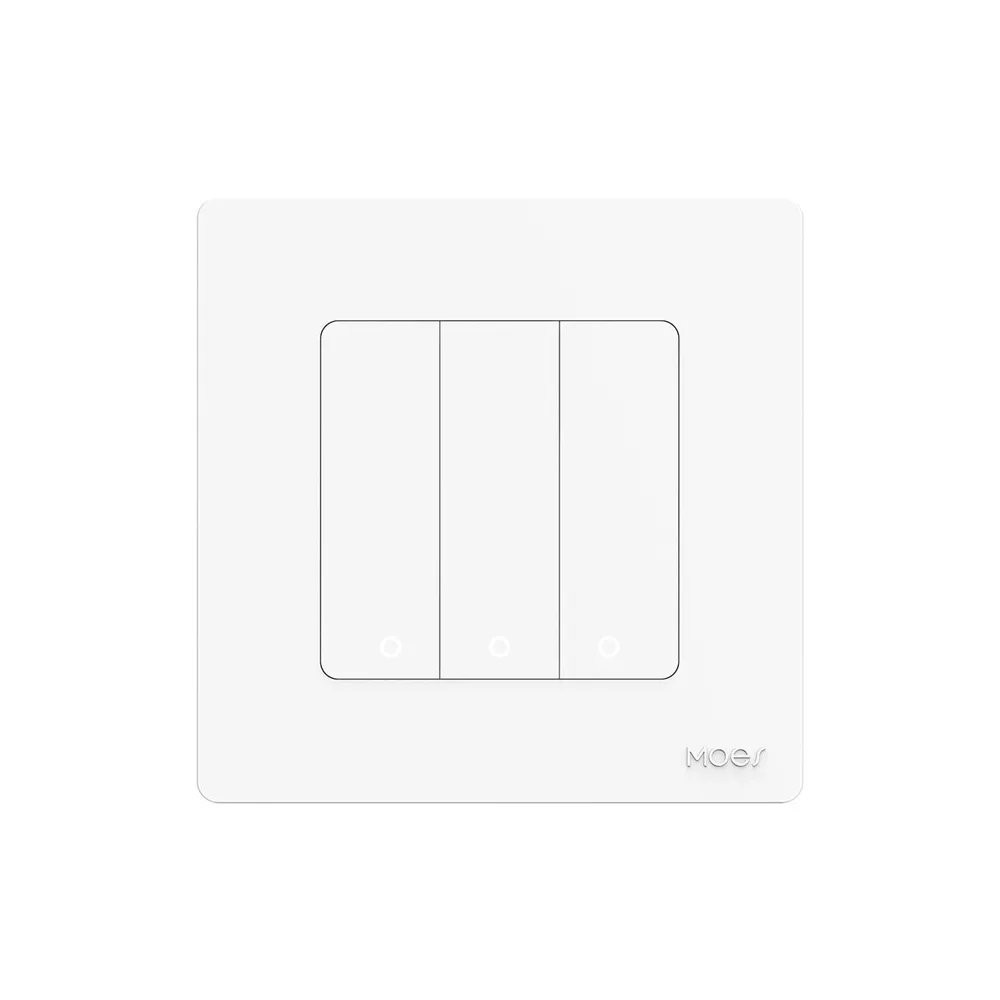 Moes Zigbee Star Ring Smart Push Button Switch 3 Gang (Neutral Required), White