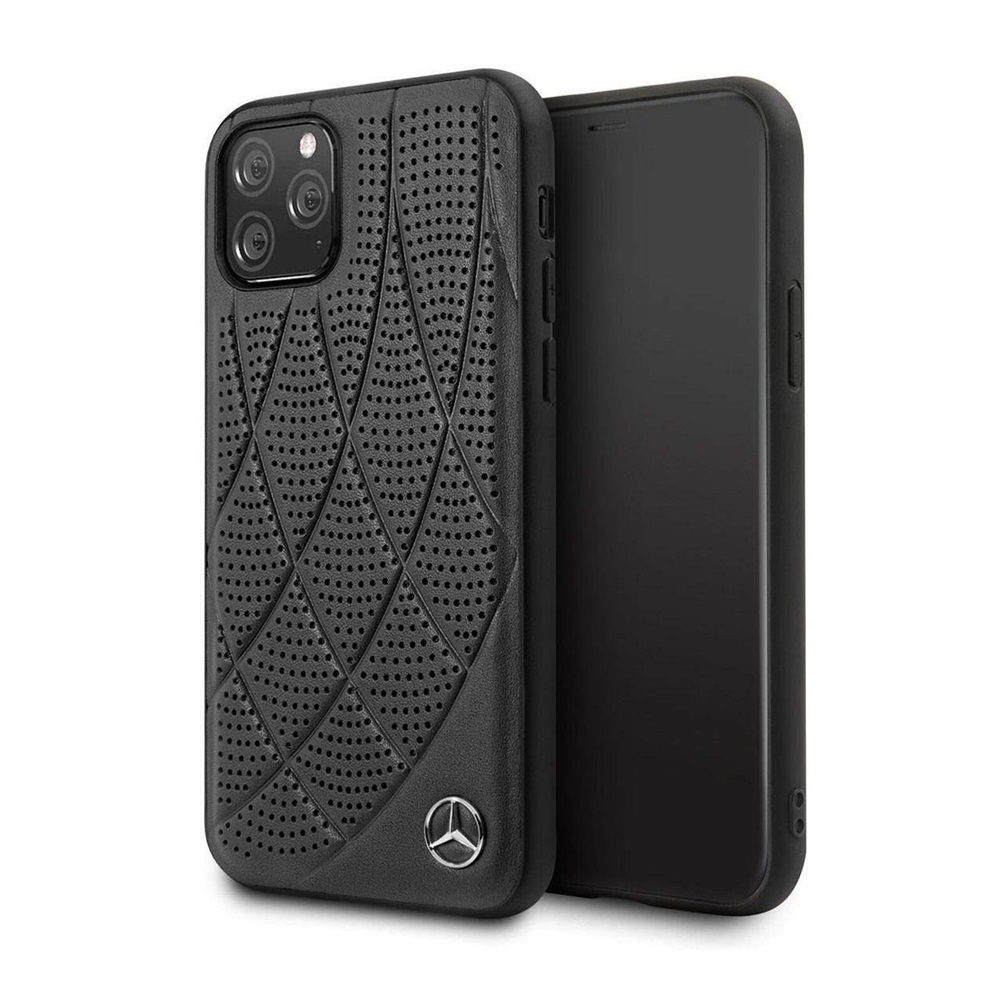 CG Mobile Case Leather Mercedes Perforated iPhone 11 Pro, Black