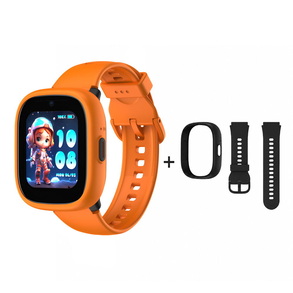 Lagenio Kids Smart Watch 4G, K3, With 2 Straps Orange and Black