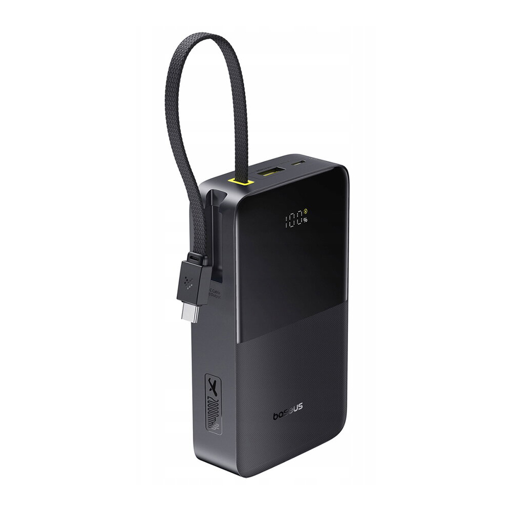 Baseus Power Bank 20000mAh 22,5W with Cable Type-C 0.3m, EnerFill FC51 Bipow 2 Pro Digital Display, Cosmic Black