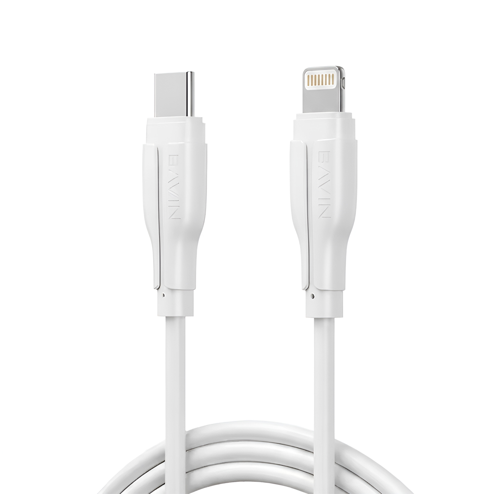 BAVIN Charging & Data Cable Type-C to Lightning, TPE, 1m, 18W, White