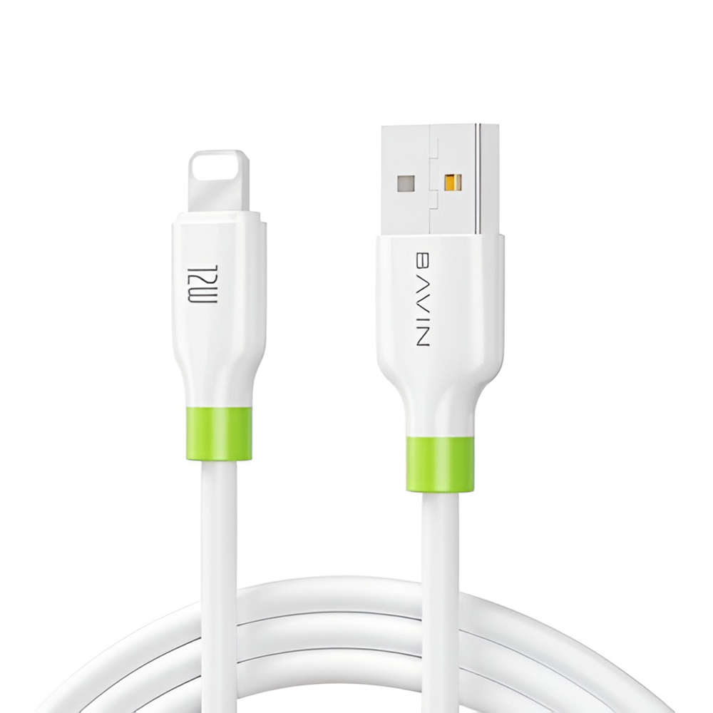 BAVIN Charging & Data Cable USB to Lightning, Silicone, 1m, 20W, White