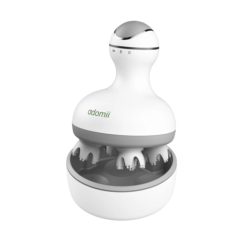 Adomii Smart Scalp Head Massager Portable Wet & Dry, White