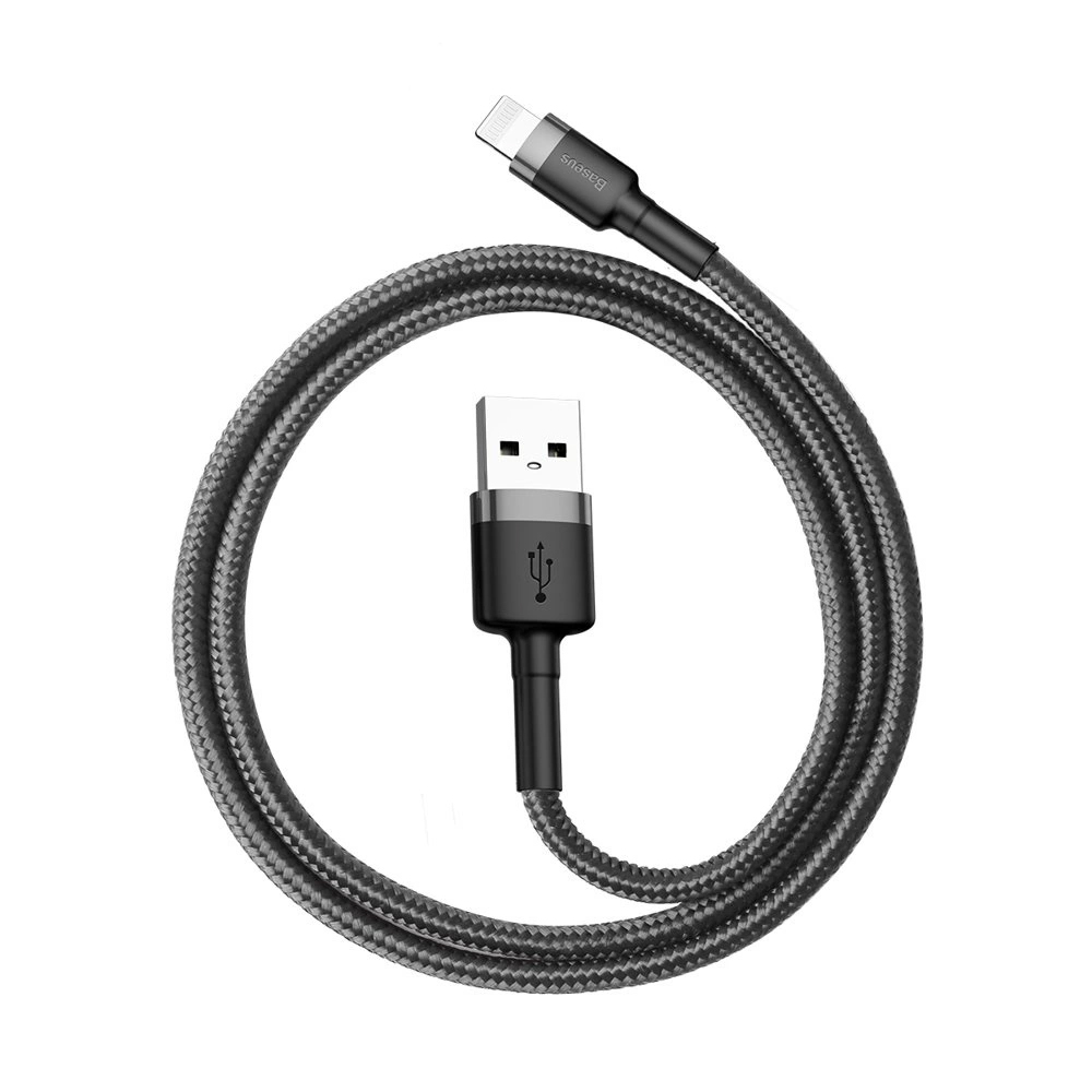 Baseus cafule Cable USB For iP 2.4A 0.5m, Gray+Black