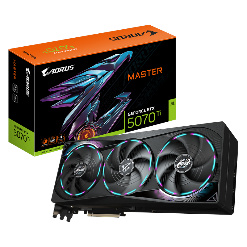 VGA Gigabyte RTX5070Ti 16GB GDDR7 Aorus Master (GV-N507TAORUS M-16GD)
