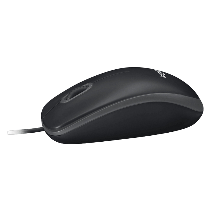Mouse Logitech B100 OEM, 1000 dpi, 3 buttons, Ambidextrous, 90g, 1,8m, USB, Black