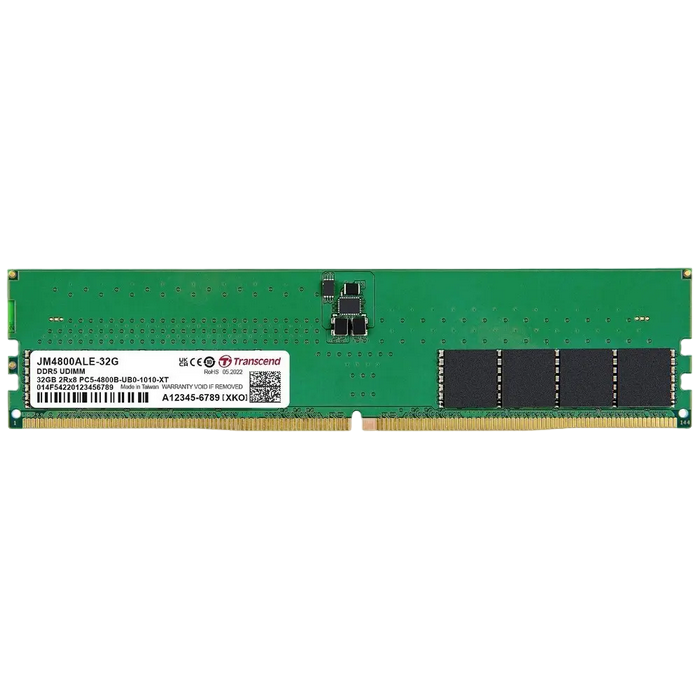 32GB DDR5-4800MHz Transcend JetRam (JM4800ALE-32G), (2Gx8)x16, 2Rx8, CL40, 1.1V