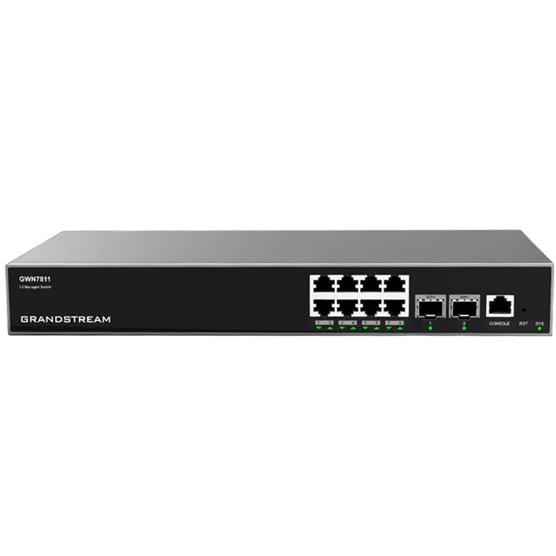 .8-port Gigabit Layer 3 Managed Switch Grandstream "GWN7811",2x10Gbit SFP+, Console Port, Rack-Mount