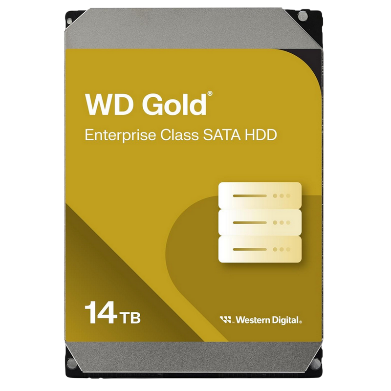3.5" HDD 14.0TB-SATA-512MB Western Digital "Gold (WD142KRYZ)", Enterprise, CMR, 7200rpm, 2.5M (MTBF)