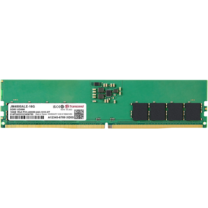 16GB DDR5-4800MHz Transcend JetRam (JM4800ALE-16G), (2Gx8)x8, 1Rx8, CL40, 1.1V