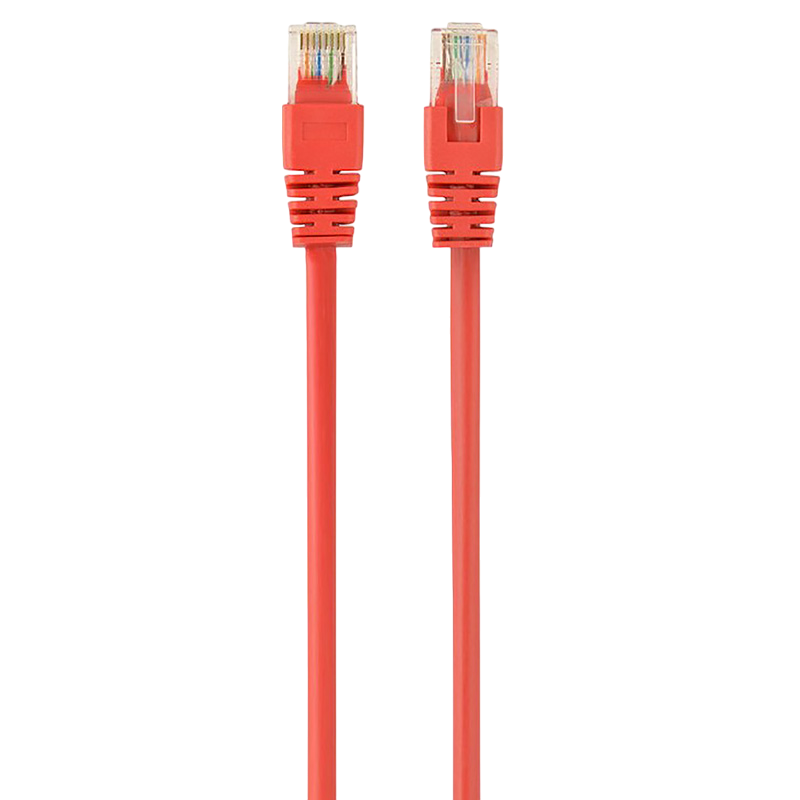 1 m, Patch Cord Red, PP12-1M/R, Cat.5E, Cablexpert, molded strain relief 50u" plugs