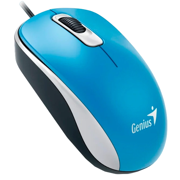 Mouse Genius DX-110, 1000 dpi, 3 buttons, Ambidextrous, 85g, 1.5m, USB, Blue