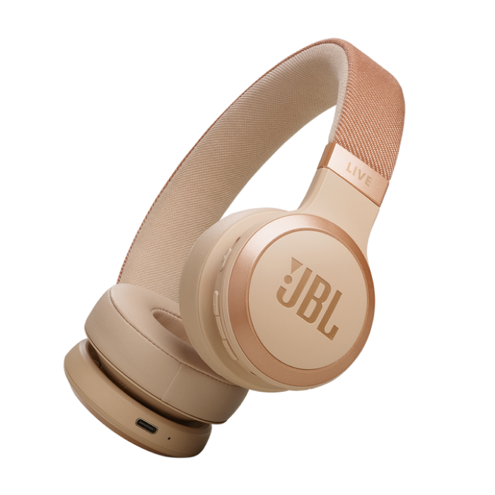 Headphones Bluetooth JBL LIVE670NC Sandstone, On-ear, active noise-cancelling