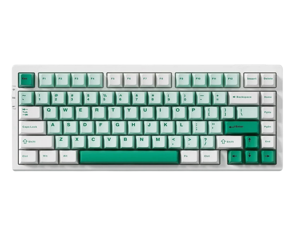 Gaming Wireless Keyboard MCHOSE G75 Pro, Mechanical, 75% Layout, Matcha Latte SW V2, PBT Double Shot, Cherry Profile, Gasket Mount, 8000mAh, EN, Green