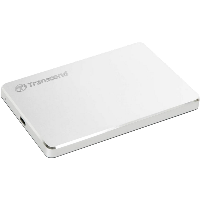 1.0TB (USB3.1/Type-C) 2.5" Transcend "StoreJet 25C3S", Silver, Aluminum Casing, Ultra-Slim&Light