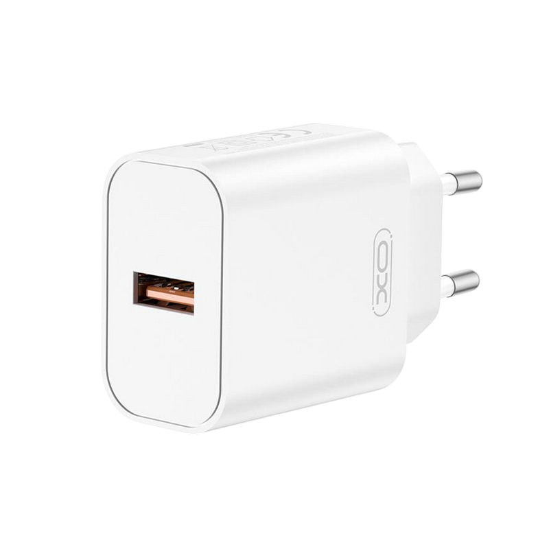 Wall Charger XO, 1USB, QC18W + cable Lightning, CE33, White