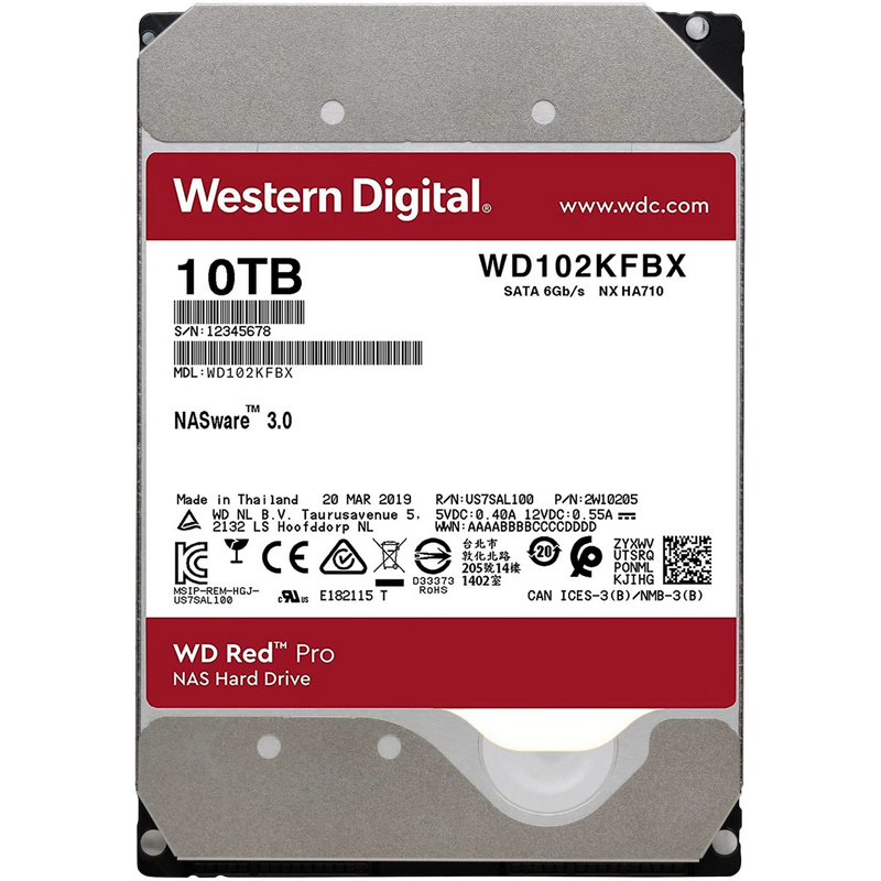 3.5" HDD 10.0TB-SATA- 256MB Western Digital "Red Pro (WD102KFBX)"