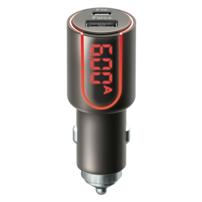 Forever Car Charger 2x Type-C, QC3.0+PD 30W Gray