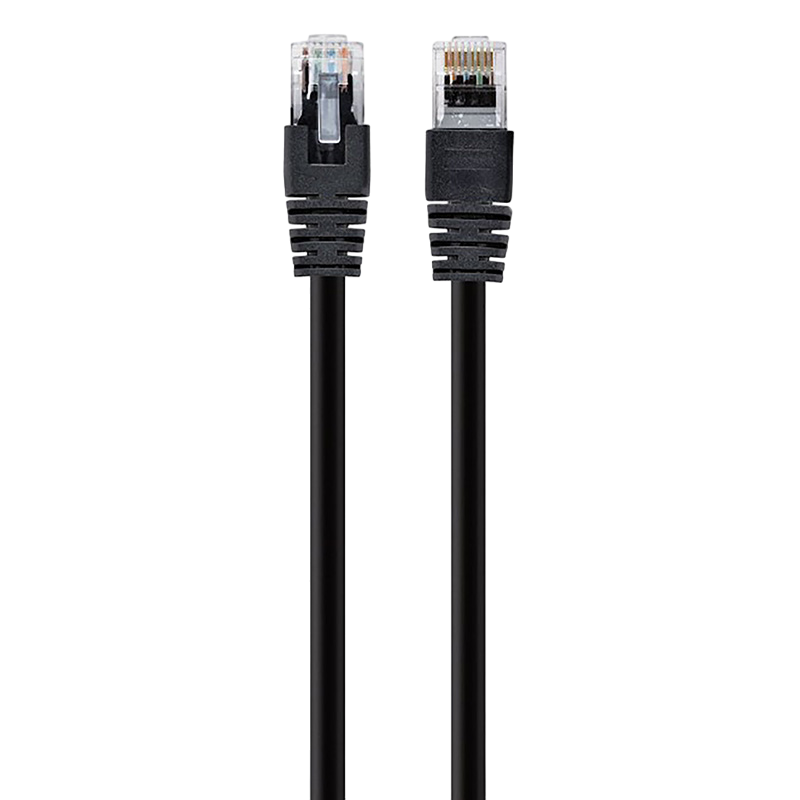 5m, Patch Cord Black, PP12-5M/BK, Cat.5E, Cablexpert, molded strain relief 50u" plugs