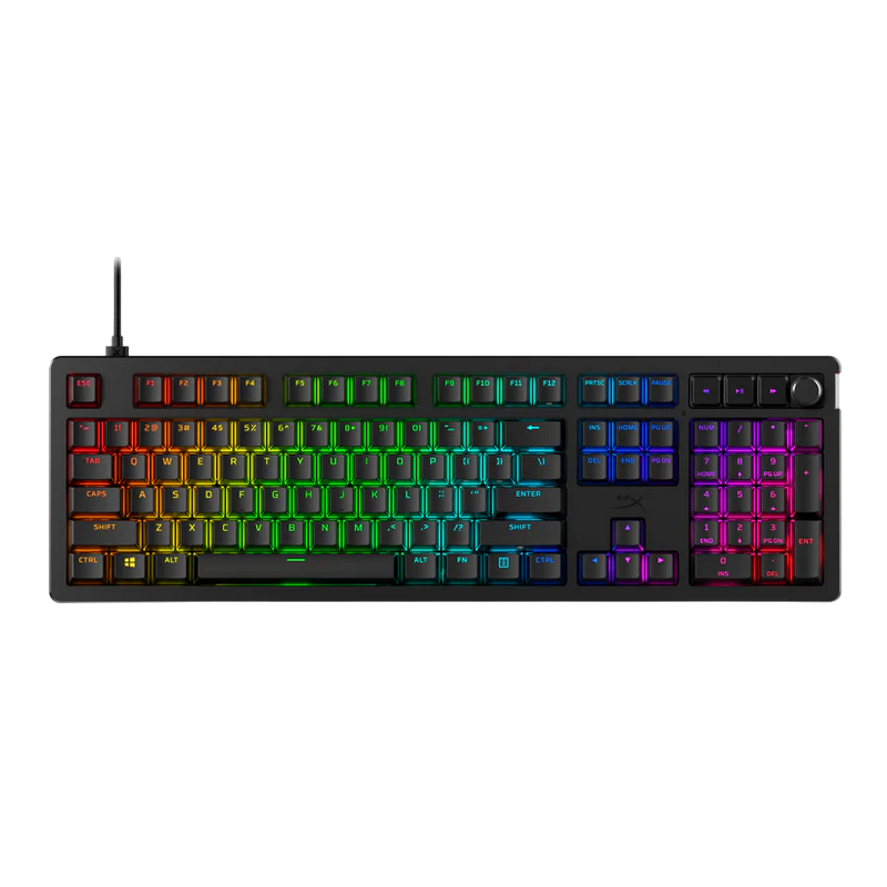 Gaming Keyboard HyperX Alloy Rise, Mechanical, Hot-swappable SW, Linear SW, PBT Keycaps, Magnetic top plates, RGB, EN/RU, 1.8m, USB, Black