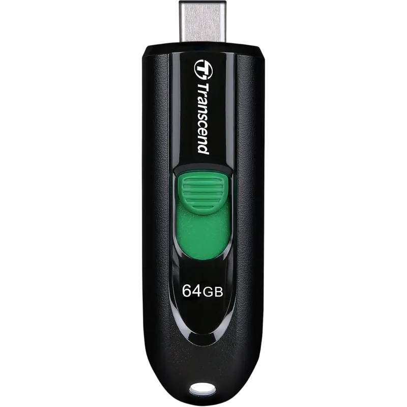 64GB USB-C Flash Drive Transcend "JetFlash 790C", Black, Slider (USB 3.0 (5Gb/s), R/W:90/30MB/s, 63.6x21.2x10.6mm, 4.9g)