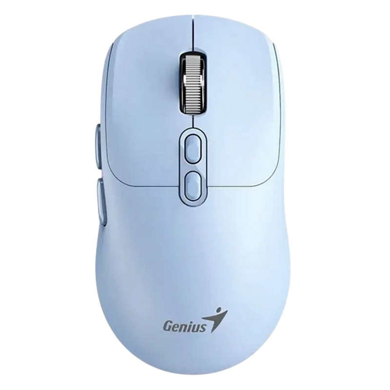 Wireless Mouse Genius NX-8080S, 1600 dpi, 7 buttons, Ambidextrous, 54g, Silent, BlueEye, 1xAA, 2.4Ghz, Bluetooth, Blue