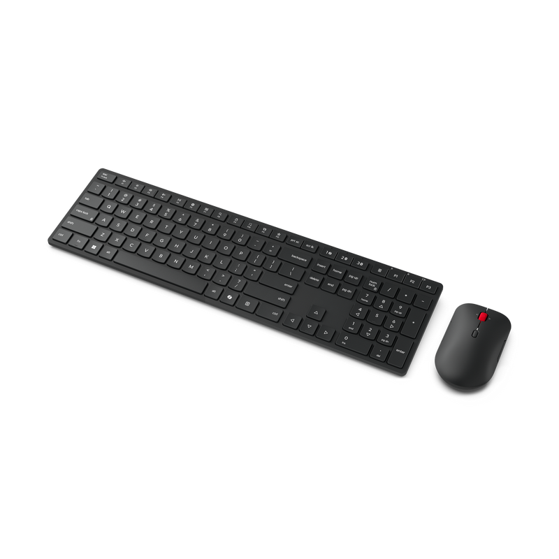 Wireless Keyboard & Mouse Lenovo Pro 6000, 3-zone, Multi-device, Silent, Low-profile, 8-button mouse, up to 4000dpi, BT+2.4G, 2xAAA/1xAA, EN/RU, Black
