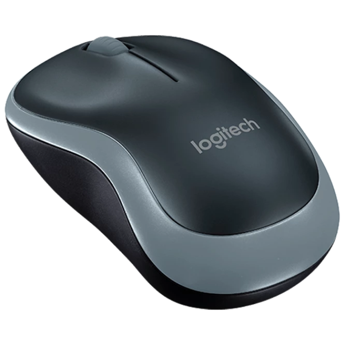 Wireless Mouse Logitech M185, 1000 dpi, 3 buttons, Ambidextrous, 75,2g., 1xAA, 2,4Ghz, Gray