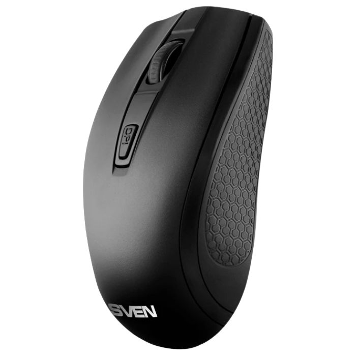 Wireless Mouse SVEN RX-220W, 800-1600 dpi, 4 buttons, 65g, Ambidextrous, 1xAA, 2.4Ghz, Black